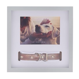 Widdop Thoughts Of You Pet Dog Collar Memorial Photo Frame - 5" x 7" - Wooden Material - Pet Dog Commerative Gift Picture Frame