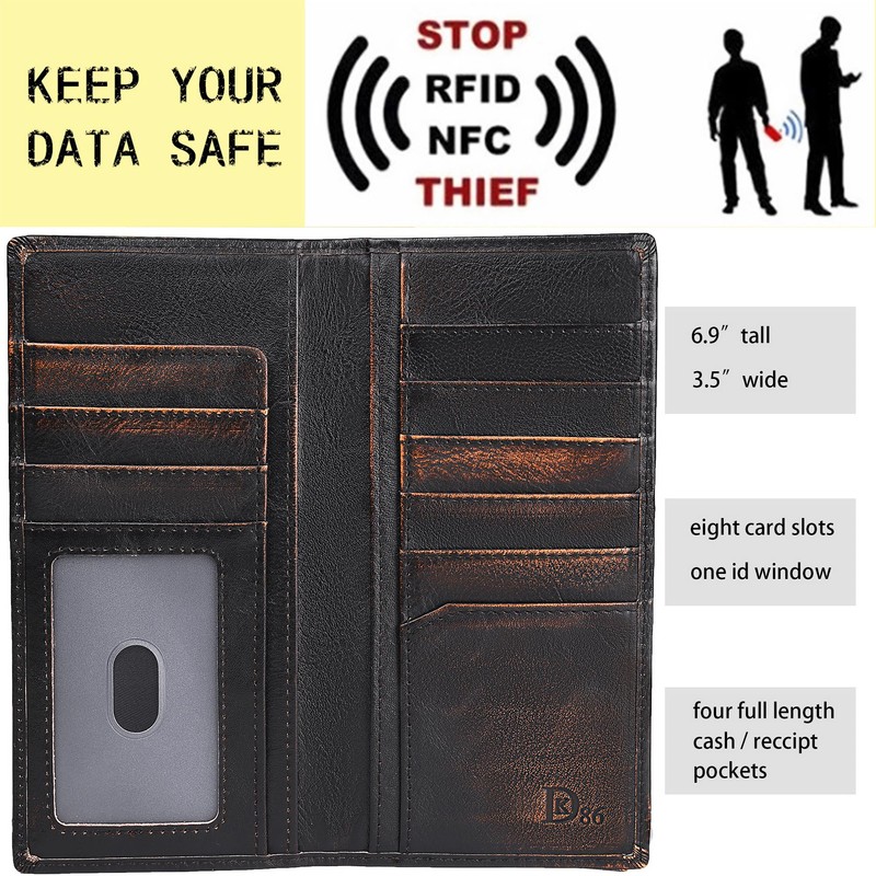 DK86 DK86 Deer Long Wallet For Men Full Grain Leather