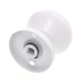 Aqbau Door knob on round rosette button pusher door knob (white)