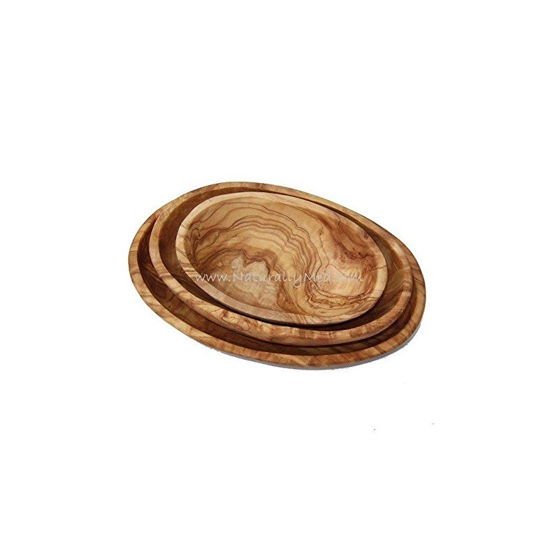 Olive Wood Set of 3 Stackable Oval Dishes