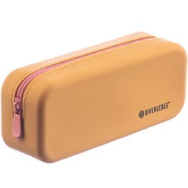 DIVERSEBEE Soft Silicone Pencil Case, Aesthetic Pencil Pouch with Zipper, Cute Pen Bag for School, Bible Journaling Supplies and Accessories, Pencil Organizer (Mango)