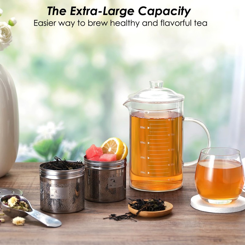 TEEMADE 2 Packs Extra Large Tea Filters for Loose Leaf