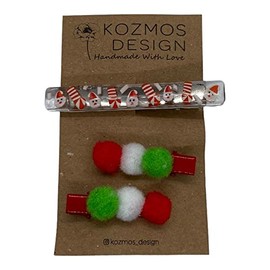 Set of 3 buckles. handmade. Christmas themed.