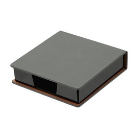 PATIKIL Leather Sticky Notes Holder, 4x4 Sticky Pads Dispenser Business Card Holder Memo Pad Organizer for Desk Home Office Books Notebook, Grey