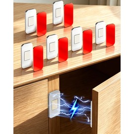 6 Pack Magnetic Cabinet Door Catch Latches, Ultra Thin Cabinet Door Magnets with Strong Adhesive for Drawer Closed, No Drill Magnets for Kitchen Cabinets Cupboards, Bathroom Vanities, Closets Closure