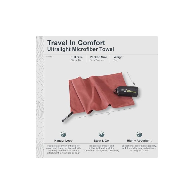 Cocoon ultralight - lightweight microfibre hand towel, s