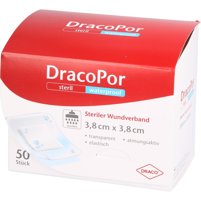 Dracopor Waterproof Sterile Wound Dressings 3.8 x 3.8 cm Pack