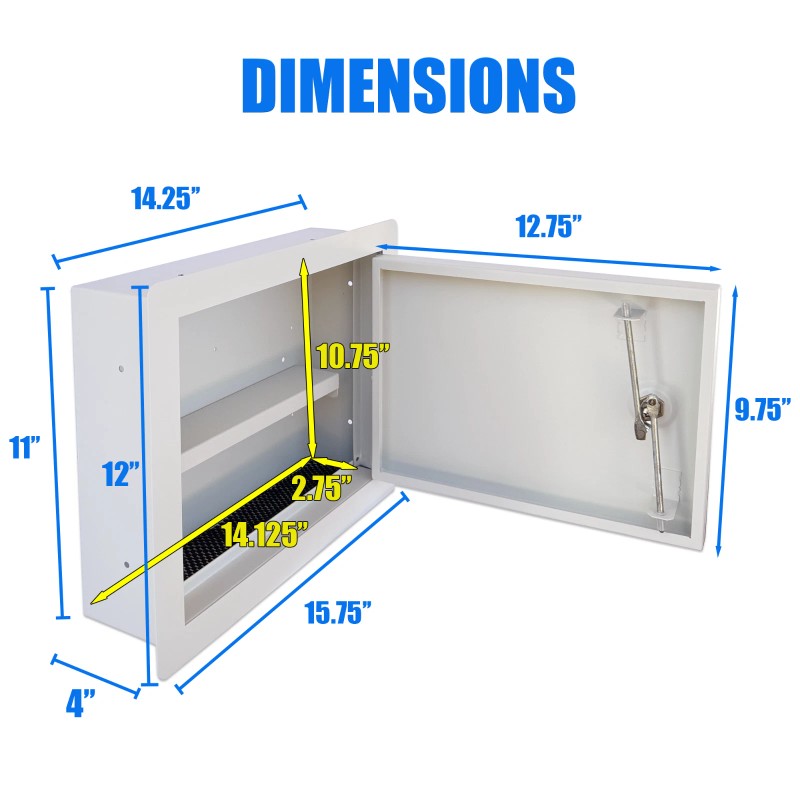 Plugsharge Heavy-Duty In-Wall Safe with Key Lock for Secure Storage,