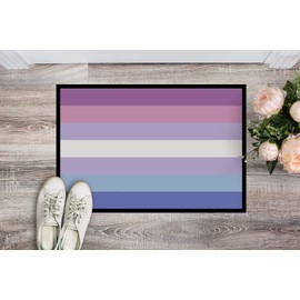 Caroline's Treasures CK8001JMAT Bigender Pride Doormat 24x36 Front Door Mat Indoor Outdoor Rugs for Entryway, Non Slip Washable Low Pile, 24H X 36W