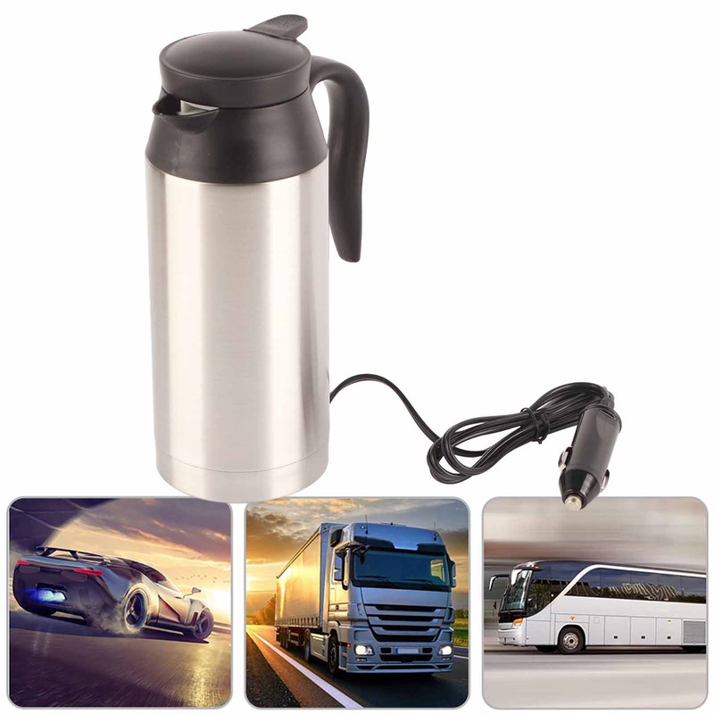 750ML Stainless Steel Car Electric Kettle Coffee Tea for Thermos