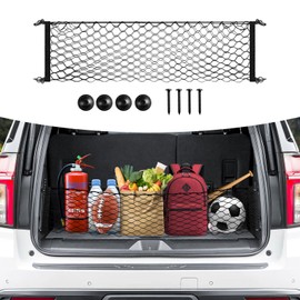 Canvcle Trunk Cargo Net for 2015-2025 GMC Yukon/Chevy Tahoe/Suburban Accessories Envelope Style Mesh Trunk Net Organizer and Storage Stretchable Adjustable Elastic Nylon Rear Cargo Netting with Hooks