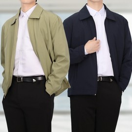 Men's Blouson Jacket Suit Style Spring Autumn Outerwear Beige 100