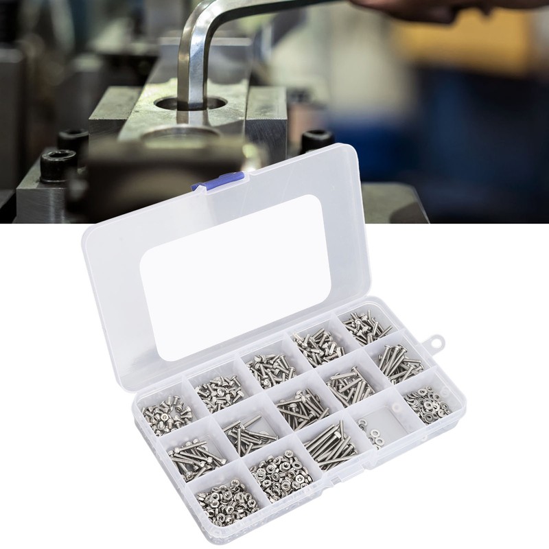 840Pcs Bolts Nuts Assortment Kit Metric M2.5 Assorted Cap Hex