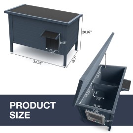 Mosbrisa Outdoor Cat House,Weatherp - Navy Blue