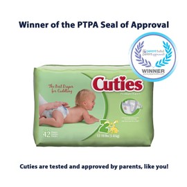 Cuties Baby Diapers, Size 2, 168 Count