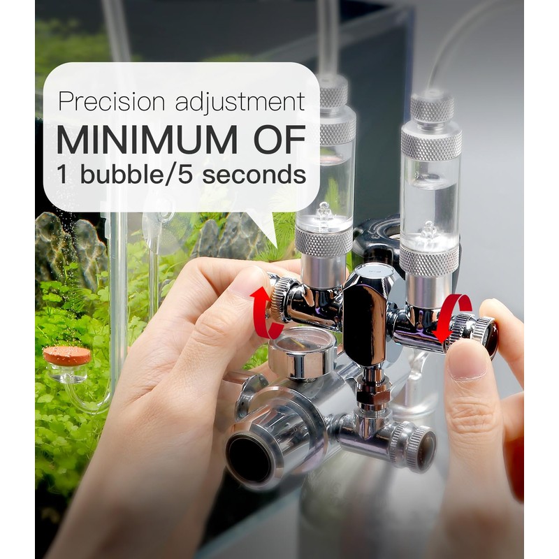 Clscea Aquarium Conventional CO2 Splitter Regulator Valve 2 Way for