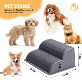 CiWiVOKi 2-Step Modular Dog Ramp - Non-Slip Stairs for Small Dogs with High Support, Lightweight Pet Steps Fits Any Staircase, Ideal for Elderly Injured Pets (6-Pack, Grey)