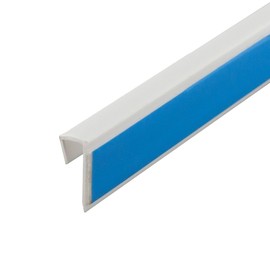 Outwater Plastic J Channel Fits Material 1/4 Inch Thick White Styrene Cap Moulding with Adhesive 8 Foot Length Pro Pack (Pack of 5, 40 Feet Total)