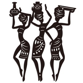 WADORN African Woman Metal Wall Art Decor Metal Wall Decoration with the Inscription "African Dancing Woman" for Hanging Signs Wall Sculpture and Statues 25 x 30 cm Woman