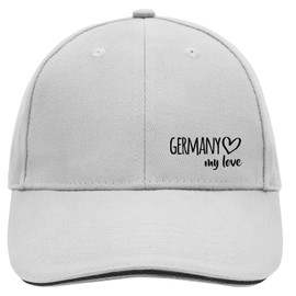 huuraa Cappy Hat Germany My Love Unisex Cap for All Who Love Germany Gift Idea for Friends and Family, Dark grey/white