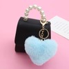 CHROME CRANE WB078 Women's Heart Brushed Fluffy Cute Key Ring