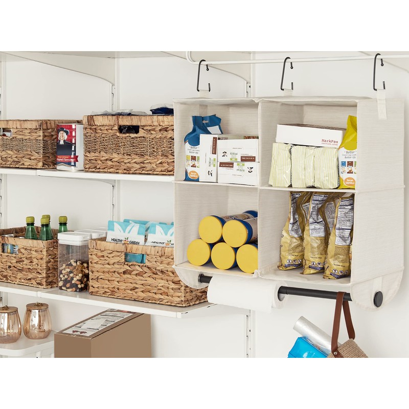 StorageWorks Hanging Closet Organizer with Garment Rod, 4 Section Closet