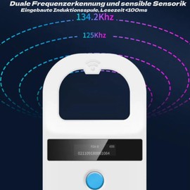 Pet ID Reader Pet ID Pet Scanner High Brightness Display Detection FDX-B ISO11784/11785, Pet Dogs, Horses, Cats, Pigs, RFID Microchip Reader Pet Microchip Scanner