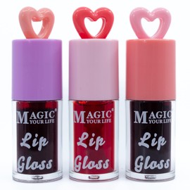 Glam Lux 87 Bundle Cute Heart Lip Stain Set of 3, Highly Pigmented Long Lasting Wear No Makeup Look Aesthetic, Fat Brush Easy Application Smudge Proof, Transfer Proof Beginner Friendly