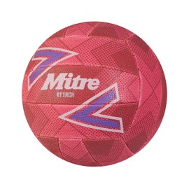 Mitre Attack Netball | Popular Style | Interactive Design | Soft-Touch, Pink/Purple/White, 5
