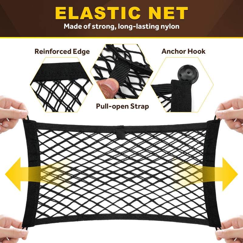 BUMBEE Mesh Cargo Net, Envelope Netting, Elastic Pocket Pouch Bungee