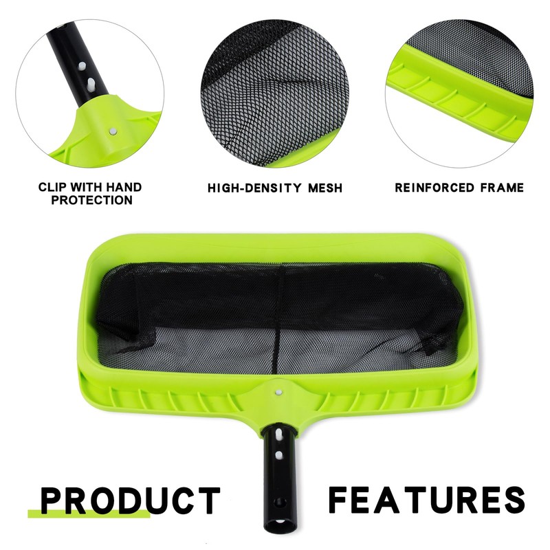 Sepetrel Swimming Pool Leaf Skimmer Net,Reinforced Frame Deep Rake Net