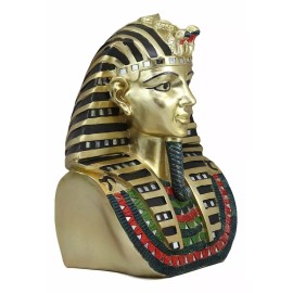 Ebros Large Golden Mask of Pharaoh Egyptian King TUT Bust Statue