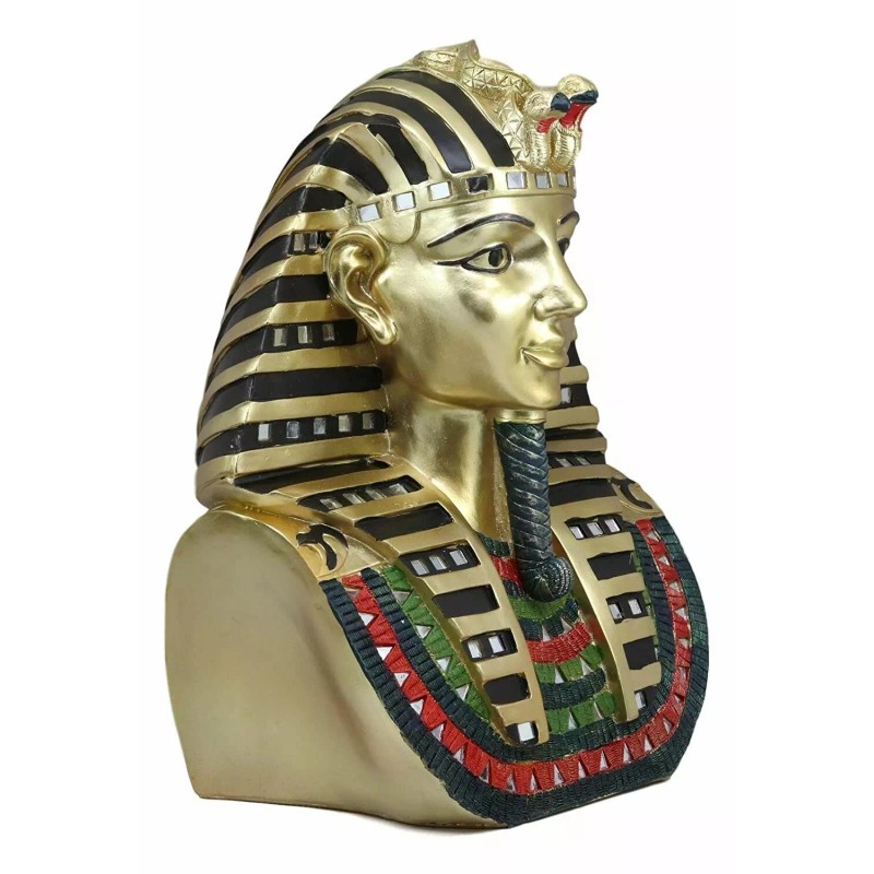 Ebros Large Golden Mask of Pharaoh Egyptian King TUT Bust