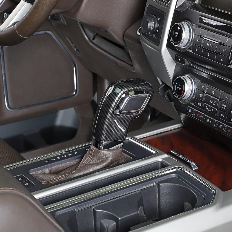 SQQP ABS Carbon Fiber Gear Shift Knob Cover Stick Shifter