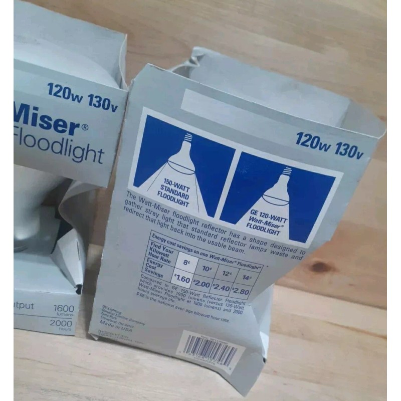 GE 2CT: GE WATT-MISER 120 WATT INDOOR Floodlight 130v R-40