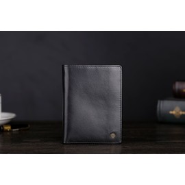 Cronus & Rhea - Wallet with Leather Coin Compartment - Model: Charon - With Gift Box - Wallet / Money Clip, black, Modern