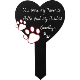 BUoonyer Pet Memorial Graves Markers for Dogs Cats, Pet Cemetery Headstones Decorations, Metal Cross Stake Grave Stones Decor, Graveyard Remembrance Graveside Sign for Garden Outdoor Outside Yard