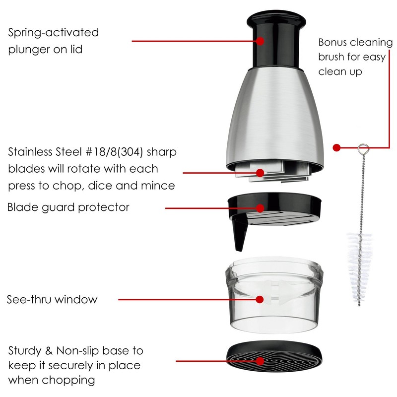 Best Utensils Premium Stainless Steel Chopper And Dicer Chop Veggies