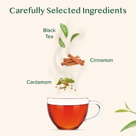 VAHDAM Sweet Cinnamon Tea (30 Pyramid Tea Bags) | Non-GMO, Gluten-Free, No Artificial Flavors | Cinnamon Masala Chai | Whole Leaf, Individually Wrapped