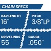 ZENTOP Carbide Chainsaw Chain 16 Inch, 050" Gauge, 3/8" LP