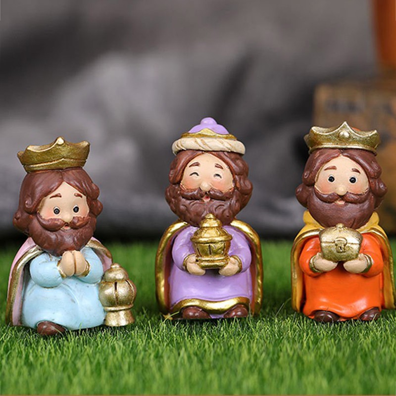 Colorful Nativity Scene Figurine Set Cute Animals Rugged Lightweight Reliable
