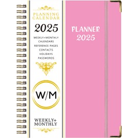 2025 Planner - 2025 Weekly Monthly Planner from Janaury 2025 - December 2025, Planner 2025 with 12 Month Tabs, 6.25" x 8.5", Pink