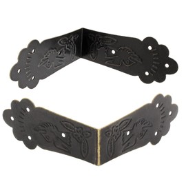 Bivethoi 30pcs Antique Bronze Corner Bracket Decorative Guards, 2.2" x 1" Right Angle Vintage Corner Brace Bracket Cover, Rustic Corner Protector Box Edge Hardware for Wood Boxes Cases Furniture