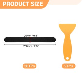 uxcell 36pcs Non-Slip Bathtub Stickers, Anti-Slip Shower Stickers Showers Treads Strip Shaped Appliques with 2 Pcs Scraper for Bath Tub Shower Stairs, Black