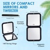 Geetery Travel Compact Magnifying Mirror with Tweezers, 1X/15X Magnification, 3.35''