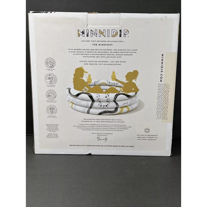 Minnidip The Signature Gilded Marble Luxe Inflatable Designer Pool 5.5’