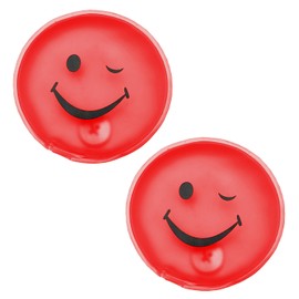 Leddy Living Hand Warmers, Pack of 2, Hand Warmers, Pocket Warmers, Reusable, Made of PVC for Cold Days, Hiking, Outdoor Evenings in Autumn and Winter (SMILE RED)