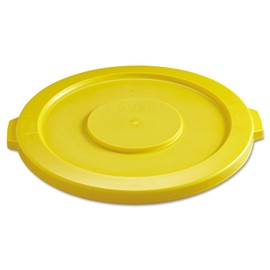 Rubbermaid Commercial Products BRUTE Heavy-Duty Round Trash/Garbage Lid, 32-Gallon, Yellow, Compatible with Rubbermaid BRUTE 32-Gallon Can