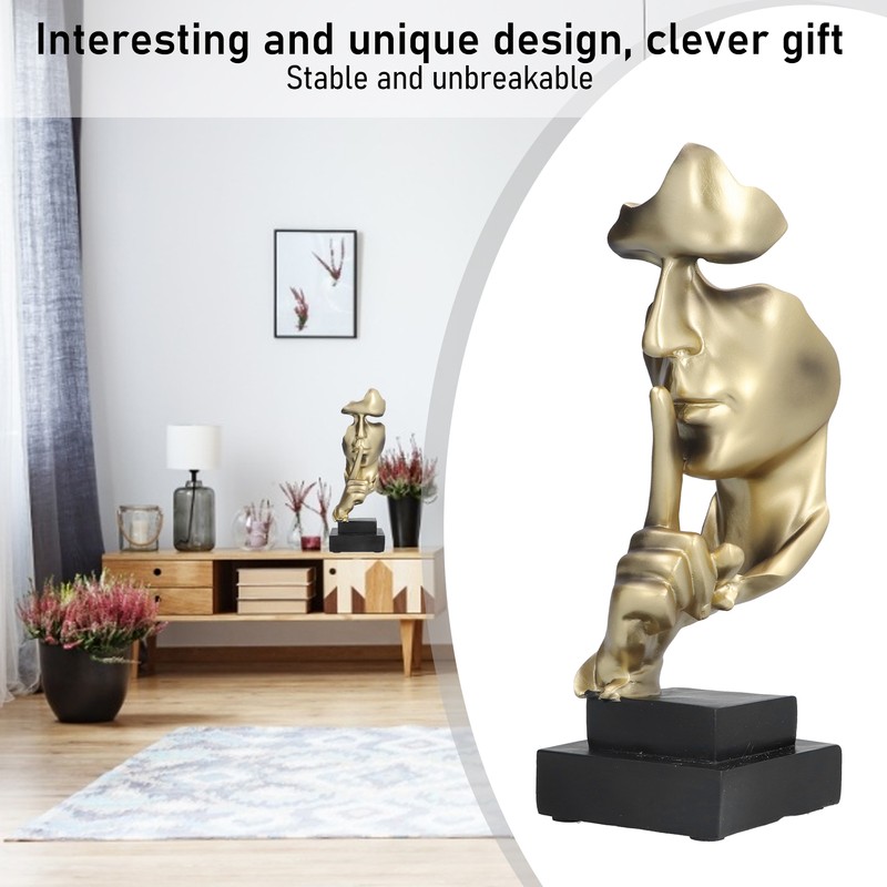 Silence Is A Golden Sculpture Simple Modern Abstract Keep Silent