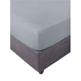 Miracle Home. Fitted Sheet 100% Brushed Microfibre Elastic Fitted Sheet with Anti-Peeling Effect 135 x 200 cm Bed 135 cm Grey